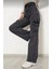 Kız Çocuk %100 Pamuk Yüksek Bel Wide Leg Kargo Cepli Füme Gri Kot PANTOLON-PNT-2029-K 4