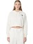 W Trend Crop Hoodie Kadın Beyaz Sweatshirt 3