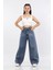 Kız Çocuk %100 Pamuk Baggy Fit Wide Leg Kot PANTOLON-PNT-2046 1