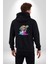 Renkli Kaplumbağa Karetta Kareta Kadın Erkek Siyah Renk Kapüşonlu Kanguru Cepli Fermuarlı Pamuklu Oversize Dijital Baskılı Hırka Sweatshirt 2