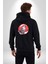 Uluyan Beyaz Kurt Kadın Erkek Siyah Renk Kapüşonlu Kanguru Cepli Fermuarlı Pamuklu Oversize Dijital Baskılı Hırka Sweatshirt 2