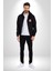 Uluyan Beyaz Kurt Kadın Erkek Siyah Renk Kapüşonlu Kanguru Cepli Fermuarlı Pamuklu Oversize Dijital Baskılı Hırka Sweatshirt 4