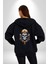 Maden Işcisi Kuru Kafa Kadın Erkek Siyah Renk Kapüşonlu Kanguru Cepli Fermuarlı Pamuklu Oversize Dijital Baskılı Hırka Sweatshirt 3