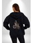 Kask Motorsiklet Dünya Turu Kadın Erkek Siyah Renk Kapüşonlu Kanguru Cepli Fermuarlı Pamuklu Oversize Dijital Baskılı Hırka Sweatshirt 3