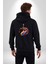 Resim Fırcası Kadın Erkek Siyah Renk Kapüşonlu Kanguru Cepli Fermuarlı Pamuklu Oversize Dijital Baskılı Hırka Sweatshirt 2