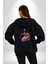 Resim Fırcası Kadın Erkek Siyah Renk Kapüşonlu Kanguru Cepli Fermuarlı Pamuklu Oversize Dijital Baskılı Hırka Sweatshirt 3