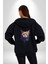 Şimşek Yağmur Kedi Kadın Erkek Siyah Renk Kapüşonlu Kanguru Cepli Fermuarlı Pamuklu Oversize Dijital Baskılı Hırka Sweatshirt 3