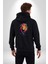 Renkli Yağlı Boya Aslan Kadın Erkek Siyah Renk Kapüşonlu Kanguru Cepli Fermuarlı Pamuklu Oversize Dijital Baskılı Hırka Sweatshirt 2