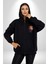 Renkli Yağlı Boya Aslan Kadın Erkek Siyah Renk Kapüşonlu Kanguru Cepli Fermuarlı Pamuklu Oversize Dijital Baskılı Hırka Sweatshirt 5