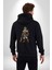 Oturan Kuş Efsanesi Kadın Erkek Siyah Renk Kapüşonlu Kanguru Cepli Fermuarlı Pamuklu Oversize Dijital Baskılı Hırka Sweatshirt 2