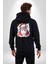 Mutlu Noel Baba Yeni Yıl Tasarımı Kadın Erkek Siyah Renk Kapüşonlu Kanguru Cepli Fermuarlı Pamuklu Oversize Dijital Baskılı Hırka Sweatshirt 2