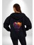 Yağlı Boya Elma Kadın Erkek Siyah Renk Kapüşonlu Kanguru Cepli Fermuarlı Pamuklu Oversize Dijital Baskılı Hırka Sweatshirt 3