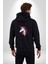 Unicorn Tek Boynuzlu At Kadın Erkek Siyah Renk Kapüşonlu Kanguru Cepli Fermuarlı Pamuklu Oversize Dijital Baskılı Hırka Sweatshirt 2