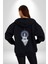 Falcı Meditasyon Yoga Dağın Üstünde Kadın Erkek Siyah Renk Kapüşonlu Kanguru Cepli Fermuarlı Pamuklu Oversize Dijital Baskılı Hırka Sweatshirt 3
