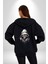Kasaba Kurukafa Ninja Kadın Erkek Siyah Renk Kapüşonlu Kanguru Cepli Fermuarlı Pamuklu Oversize Dijital Baskılı Hırka Sweatshirt 3