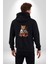 Suşi Balık Çiçek Japon Kedi Kadın Erkek Siyah Renk Kapüşonlu Kanguru Cepli Fermuarlı Pamuklu Oversize Dijital Baskılı Hırka Sweatshirt 2