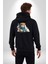 Türk Kahvesi Kedi Kadın Erkek Siyah Renk Kapüşonlu Kanguru Cepli Fermuarlı Pamuklu Oversize Dijital Baskılı Hırka Sweatshirt 2