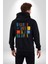 Geleçeği Seninle Planlayalım Kadın Erkek Siyah Renk Kapüşonlu Kanguru Cepli Fermuarlı Pamuklu Oversize Dijital Baskılı Hırka Sweatshirt 2