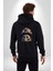 Kurukafa Mantar Ev Kadın Erkek Siyah Renk Kapüşonlu Kanguru Cepli Fermuarlı Pamuklu Oversize Dijital Baskılı Hırka Sweatshirt 2
