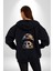Kurukafa Mantar Ev Kadın Erkek Siyah Renk Kapüşonlu Kanguru Cepli Fermuarlı Pamuklu Oversize Dijital Baskılı Hırka Sweatshirt 3