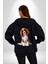 Cavalier King Charles Spaniel Kadın Erkek Siyah Kapüşonlu Fermuarlı Baskılı Hırka Sweatshirt 2