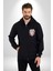 Porselen Çiçek Kalp Kadın Erkek Siyah Renk Kapüşonlu Kanguru Cepli Fermuarlı Pamuklu Oversize Dijital Baskılı Hırka Sweatshirt 1