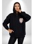Porselen Çiçek Kalp Kadın Erkek Siyah Renk Kapüşonlu Kanguru Cepli Fermuarlı Pamuklu Oversize Dijital Baskılı Hırka Sweatshirt 5