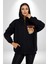 Beyin Yıkama Kadın Erkek Siyah Kapüşonlu Fermuarlı Baskılı Hırka Sweatshirt 1