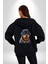 Rottweiler Koca Kafa Puppy Kadın Erkek Siyah Renk Kapüşonlu Kanguru Cepli Fermuarlı Pamuklu Oversize Dijital Baskılı Hırka Sweatshirt 3