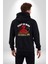 Iç Huzur Kadın Erkek Siyah Kapüşonlu Fermuarlı Baskılı Hırka Sweatshirt 4