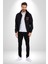 Iç Huzur Kadın Erkek Siyah Kapüşonlu Fermuarlı Baskılı Hırka Sweatshirt 5