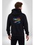 Timsah Renkli Kafası Kadın Erkek Siyah Renk Kapüşonlu Kanguru Cepli Fermuarlı Pamuklu Oversize Dijital Baskılı Hırka Sweatshirt 2
