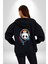 Kulaklık Ayı Panda Kadın Erkek Siyah Renk Kapüşonlu Kanguru Cepli Fermuarlı Pamuklu Oversize Dijital Baskılı Hırka Sweatshirt 3