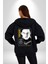 Enji Todoroki Manga Kadın Erkek Siyah Kapüşonlu Fermuarlı Baskılı Hırka Sweatshirt 4
