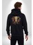 Bereket Fil Hintli Tasarım Kadın Erkek Siyah Renk Kapüşonlu Kanguru Cepli Fermuarlı Pamuklu Oversize Dijital Baskılı Hırka Sweatshirt 2