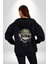 Havalı Pilot Şapkalı Müzik Dinleyen Kedi Kadın Erkek Siyah Renk Kapüşonlu Kanguru Cepli Fermuarlı Pamuklu Oversize Dijital Baskılı Hırka Sweatshirt 3