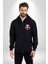 Kaptan Amerika Kalkan Kadın Erkek Siyah Kapüşonlu Fermuarlı Baskılı Hırka Sweatshirt 1