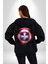 Kaptan Amerika Kalkan Kadın Erkek Siyah Kapüşonlu Fermuarlı Baskılı Hırka Sweatshirt 4