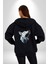 Bull Terier Köpek Havlama Kadın Erkek Siyah Renk Kapüşonlu Kanguru Cepli Fermuarlı Pamuklu Oversize Dijital Baskılı Hırka Sweatshirt 3