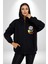 Demon Slayer Iblis Avcısı Anime Figürü Kadın Erkek Siyah Kapüşonlu Fermuarlı Baskılı Hırka Sweatshirt 3