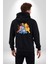 Winnie The Pooh Piglet Bal Küpü Kadın Erkek Siyah Kapüşonlu Fermuarlı Baskılı Hırka Sweatshirt 4