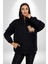 Chispi Kadın Erkek Siyah Kapüşonlu Fermuarlı Baskılı Hırka Sweatshirt 1