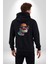 Gözlük Şapka Mukalemun Kadın Erkek Siyah Renk Kapüşonlu Kanguru Cepli Fermuarlı Pamuklu Oversize Dijital Baskılı Hırka Sweatshirt 2