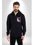 Parlayan Siyah Kedi Kadın Erkek Siyah Kapüşonlu Fermuarlı Baskılı Hırka Sweatshirt 3