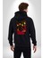 Mutlu Mickey Mouse Kadın Erkek Siyah Kapüşonlu Fermuarlı Baskılı Hırka Sweatshirt 4