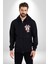 Minnie Mouse Çizgi Film Kadın Erkek Siyah Kapüşonlu Fermuarlı Baskılı Hırka Sweatshirt 1
