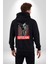 Şehir Sokak Stili Melek Heykeli Kadın Erkek Siyah Kapüşonlu Fermuarlı Baskılı Hırka Sweatshirt 4
