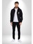 Jaguar Sırtından Çıkan Kadın Erkek Siyah Kapüşonlu Fermuarlı Baskılı Hırka Sweatshirt 5