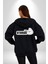 Içime Oturdu Yazılı Kadın Erkek Siyah Kapüşonlu Fermuarlı Baskılı Hırka Sweatshirt 2