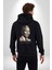Nelson Mandela Kadın Erkek Siyah Kapüşonlu Fermuarlı Baskılı Hırka Sweatshirt 2